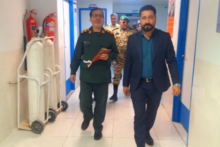 تجلیل از پرستاران بیمارستان فاطمیه بادرود توسط نیروی نظامی ، انتظامی و بسیجیان