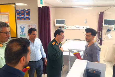 تجلیل از پرستاران بیمارستان فاطمیه بادرود توسط نیروی نظامی ، انتظامی و بسیجیان